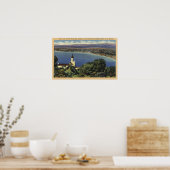 Uitzicht van Redondo- en Hermosa-stranden Poster (Keuken)