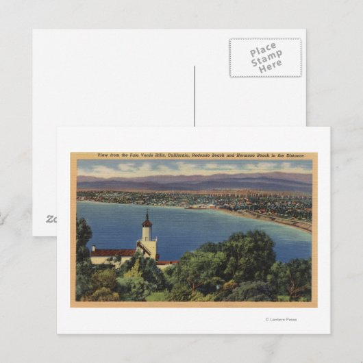 Uitzicht van Redondo & Hermosa Beaches, Californië Briefkaart (Voorkant / Achterkant)