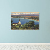 Uitzicht van Redondo & Hermosa Beaches, Californië Canvas Afdruk (Insitu (Houten vloer))