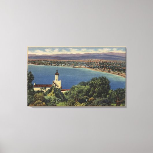 Uitzicht van Redondo & Hermosa Beaches, Californië Canvas Afdruk (Voorkant)