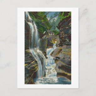 Uitzicht van regenboogHerfsten en brug Briefkaart