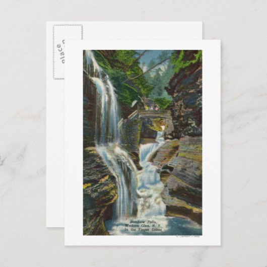 Uitzicht van regenboogHerfsten en brug Briefkaart (Voorkant / Achterkant)