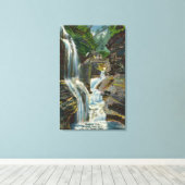 Uitzicht van regenboogHerfsten en brug Canvas Afdruk (Insitu (Houten vloer))