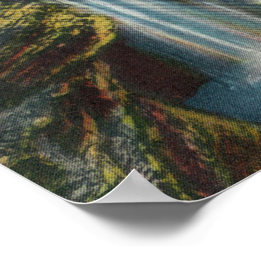 Uitzicht van regenboogHerfsten en brug Poster (Hoek)