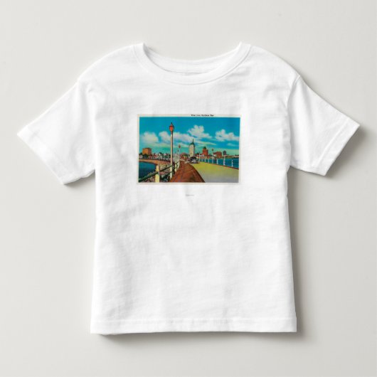 Uitzicht van regenboogpier, langdoorsnee kinder shirts (Voorkant)
