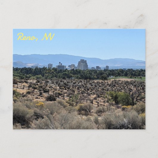 Uitzicht van Reno, Nevada Briefkaart (Voorkant)