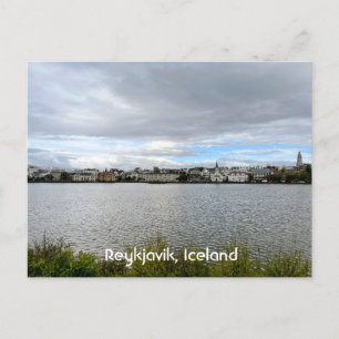 Uitzicht van Reykjavik IJsland uit Tjornin Persona Briefkaart