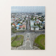 Uitzicht van Reykjavik, IJsland, van Hallgrimskirk