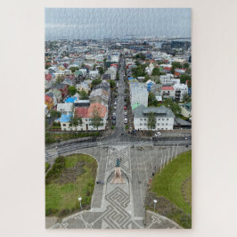 Uitzicht van Reykjavik, IJsland, van Hallgrimskirk Legpuzzel