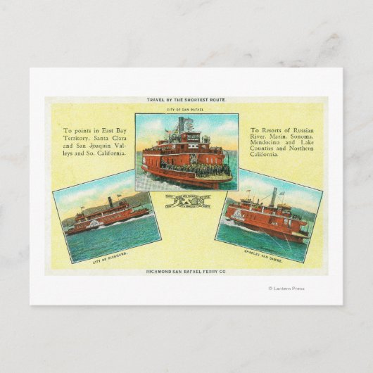Uitzicht van Richmond-San Rafael Ferries Briefkaart (Voorkant)