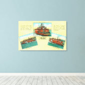 Uitzicht van Richmond-San Rafael Ferries Canvas Afdruk (Insitu (Houten vloer))