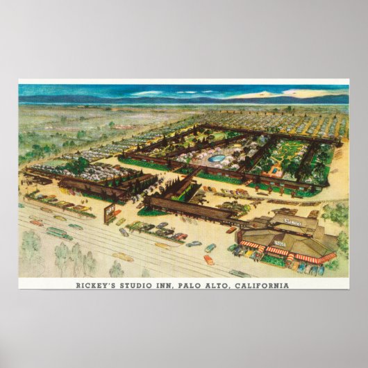 Uitzicht van Rickey's Studio Inn vanuit de lucht Poster (Voorkant)