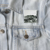 Uitzicht van Rio de Janeiro uit de kerk Vierkante Button 5,1 Cm (In situ)