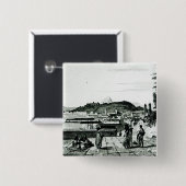 Uitzicht van Rio de Janeiro uit de kerk Vierkante Button 5,1 Cm (Voorkant /achterkant)