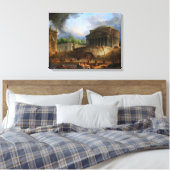 Uitzicht van Ripetta door Hubert Robert Canvas Afdruk (Insitu (Slaapkamer))