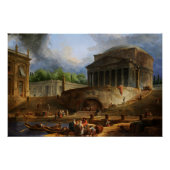 Uitzicht van Ripetta door Hubert Robert Perfect Poster (Voorkant)
