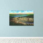 Uitzicht van Rock Cut op Cadillac Mt Viewing Eagle Canvas Afdruk (Insitu (Houten vloer))