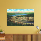 Uitzicht van Rock Cut op Cadillac Mt Viewing Eagle Canvas Afdruk (Insitu (Woonkamer))