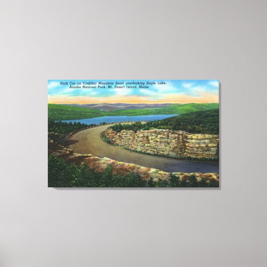 Uitzicht van Rock Cut op Cadillac Mt Viewing Eagle Canvas Afdruk (Voorkant)