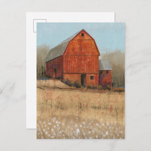 Uitzicht van rode Barn Briefkaart (Voorkant / Achterkant)