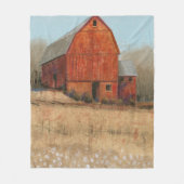 Uitzicht van rode Barn Fleece Deken (Voorkant)