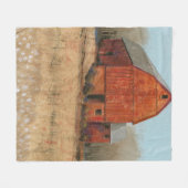 Uitzicht van rode Barn Fleece Deken (Voorkant (Horizontaal))