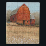 Uitzicht van rode Barn Puzzel<br><div class="desc">Red Barn Uitzicht I van Tim OToole. Met een diepe rode schuur in een serene veld.</div>