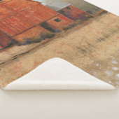 Uitzicht van rode Barn Sherpa Deken (3/4)