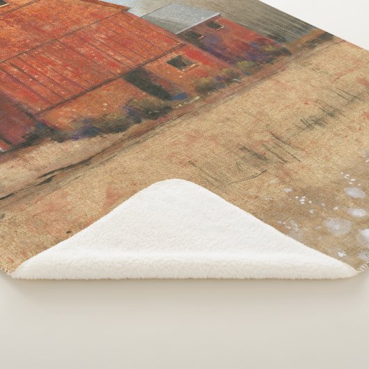 Uitzicht van rode Barn Sherpa Deken (3/4)