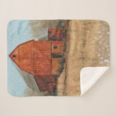 Uitzicht van rode Barn Sherpa Deken (Voorkant (horizontaal))