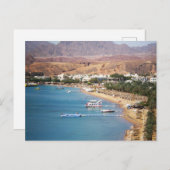 Uitzicht van rode Zeeen met zandstranden uitzicht Briefkaart (Voorkant / Achterkant)