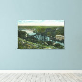 Uitzicht van Rondout Creek en Wilbur Bridge Canvas Afdruk (Insitu (Houten vloer))