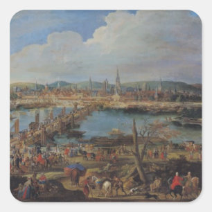 Uitzicht van Rouen uit Saint-Sever, c.1715-20 Vierkante Sticker