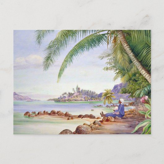 Uitzicht van Round Island, schilderij van Marianne Briefkaart (Voorkant)