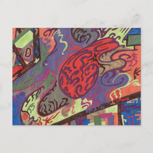 "Uitzicht van ruimtevaart" Abstract Briefkaart (Voorkant)