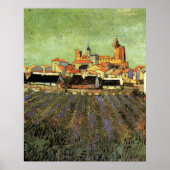 Uitzicht van Saintes Maries door Vincent van Gogh Poster (Voorkant)