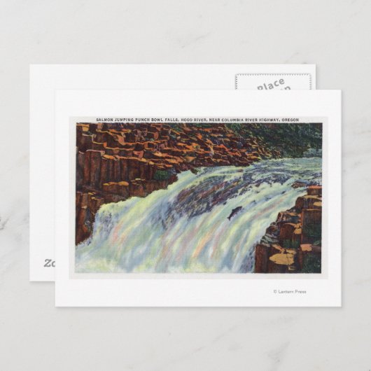 Uitzicht van Salmon Jumping Punch Bowl Herfsten Briefkaart (Voorkant / Achterkant)
