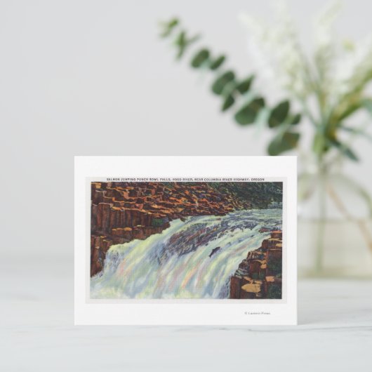 Uitzicht van Salmon Jumping Punch Bowl Herfsten Briefkaart (Staand voorkant)