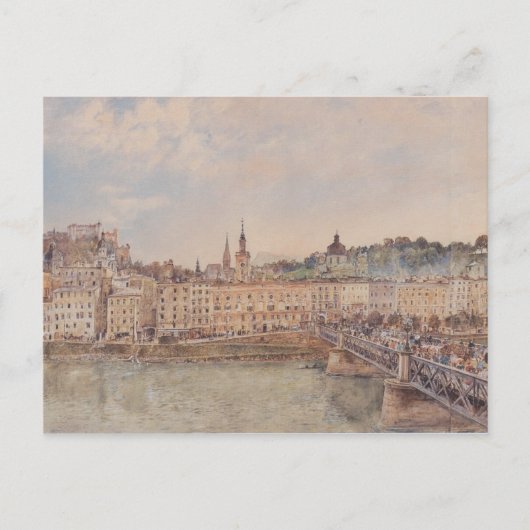 Uitzicht van Salzburg (door Rudolf von Alt) Briefkaart (Voorkant)