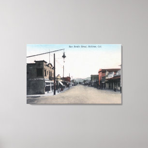 Uitzicht van San Benito Street Hollister, CA Canvas Afdruk