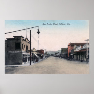 Uitzicht van San Benito Street Hollister, CA Poster