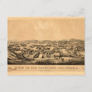 Uitzicht van San Francisco, Californië (1850) Briefkaart