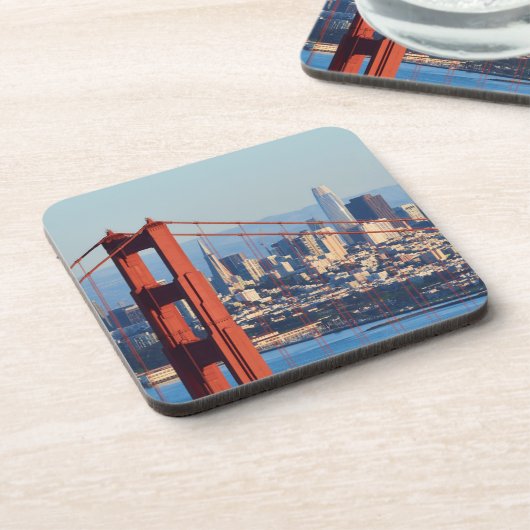 Uitzicht van San Francisco door Golden Gate Bridge Bier Onderzetter (Linkerzijde)