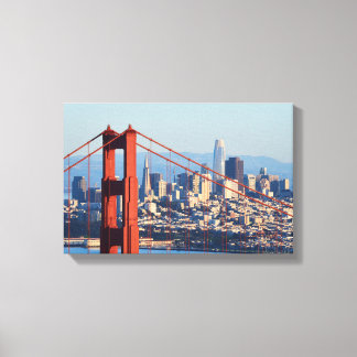 Uitzicht van San Francisco door Golden Gate Bridge Canvas Afdruk