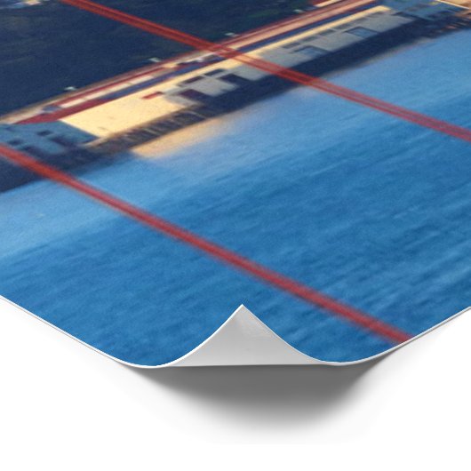 Uitzicht van San Francisco door Golden Gate Bridge Poster (Hoek)
