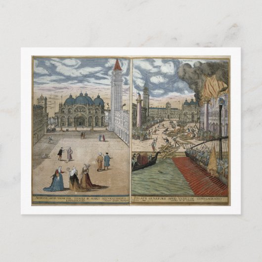 Uitzicht van San Marco en de Palazzo Ducale in bra Briefkaart (Voorkant)