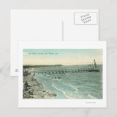 Uitzicht van San Mateo Beach en Pier Briefkaart (Voorkant / Achterkant)