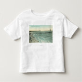 Uitzicht van San Mateo Beach en Pier Kinder Shirts (Voorkant)
