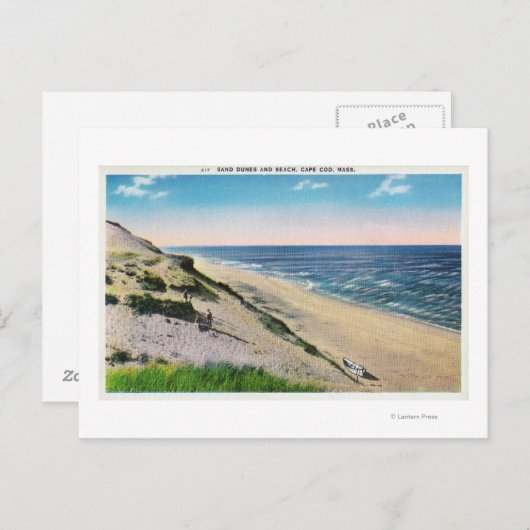 Uitzicht van Sand Dunes en het strand Briefkaart (Voorkant / Achterkant)