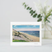 Uitzicht van Sand Dunes en het strand Briefkaart (Staand voorkant)